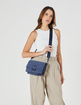 Crossbody Bag Navy / Nylon PC 4022 NAVY Pierre Cardin Ladies Nylon Textured Crossbody Bag in Navy