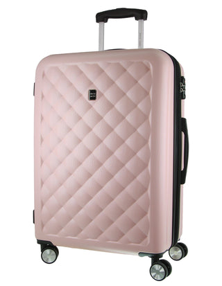 Luggage & Bags PC 3762LB ROSE+PC3761 Pierre Cardin LARGE Rose Hard Shell with Mini Beauty Case Set + Assorted Leather Tag