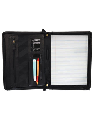 Organiser Leather PC 8872 BLK Pierre Cardin Leather A4 Business Compendium/Folio in Black