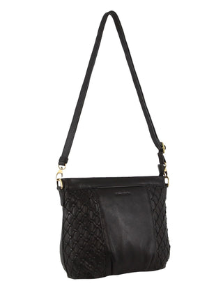 Crossbody bag Black / Leather PC 3687 BLK Pierre Cardin Leather Embossed Crossbody Bag in Black