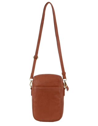 Crossbody bag Tan / Leather PC 3686 TAN Pierre Cardin Leather Embossed Phone Crossbody Bag in Tan