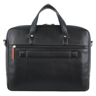 Business Bag Black / Leather PC 3600 BLK Pierre Cardin Leather Multi-Compartment Business Bag in Black
