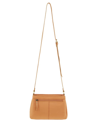 Crossbody bag Apricot / Leather PC 3663 APRICOT Pierre Cardin Leather Pleated Design Crossbody Bag in Apricot