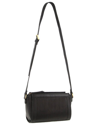 Crossbody bag Black / Leather PC 3661 BLK Pierre Cardin Leather Pleated Design Crossbody Bag in Black