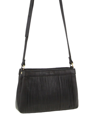 Crossbody bag Black / Leather PC 3663 BLK Pierre Cardin Leather Pleated Design Crossbody Bag in Black