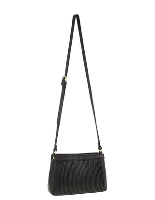Crossbody bag Black / Leather PC 3663 BLK Pierre Cardin Leather Pleated Design Crossbody Bag in Black