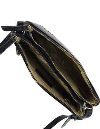 Crossbody bag Black / Leather PC 3664 BLK Pierre Cardin Leather Pleated Design Crossbody Bag in Black