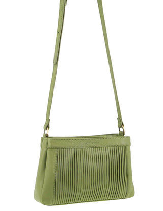 Crossbody bag Leaf / Leather PC 3663 LEAF Pierre Cardin Leather Pleated Design Crossbody Bag in Leaf