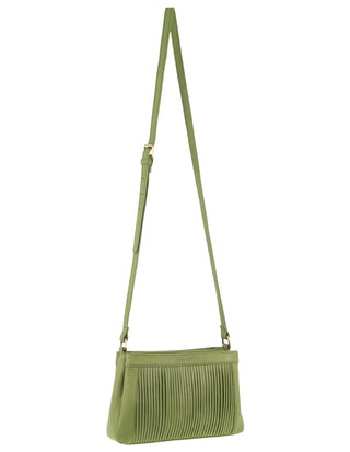 Crossbody bag Leaf / Leather PC 3663 LEAF Pierre Cardin Leather Pleated Design Crossbody Bag in Leaf