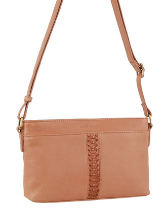Crossbody bag Apricot / Leather PC 3692 APRICOT Pierre Cardin Leather Woven Design Crossbody Bag in Apricot