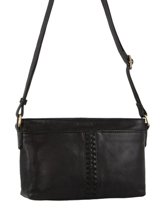 Crossbody bag Black / Leather PC 3692 BLK Pierre Cardin Leather Woven Design Crossbody Bag in Black