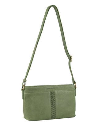 Crossbody bag Leaf / Leather PC 3692 LEAF Pierre Cardin Leather Woven Design Crossbody Bag in Leaf
