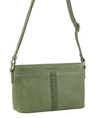 Crossbody bag Leaf / Leather PC 3692 LEAF Pierre Cardin Leather Woven Design Crossbody Bag in Leaf