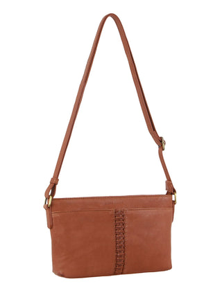 Crossbody bag Tan / Leather PC 3692 TAN Pierre Cardin Leather Woven Design Crossbody Bag in Tan