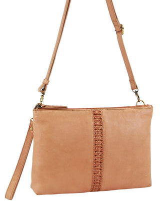 Crossbody bag Apricot / Leather PC 3691 APRICOT Pierre Cardin Leather Wristlet Crossbody Bag in Apricot