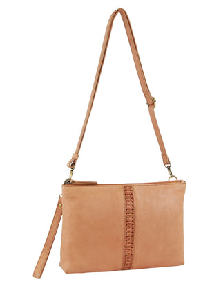 Crossbody bag Apricot / Leather PC 3691 APRICOT Pierre Cardin Leather Wristlet Crossbody Bag in Apricot