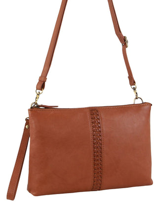 Crossbody bag Tan / Leather PC 3691 TAN Pierre Cardin Leather Wristlet Crossbody Bag in Tan