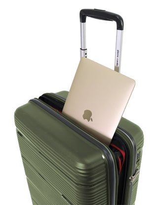 Hard Shell Luggage Green / Carry-On (Small) / Polypropylene PC 4014C GRN Pierre Cardin Normandy 55cm CABIN Hard Shell Suitcase in Green