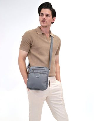Crossbody bag Grey / Nylon PC 3265 GRY Pierre Cardin Nylon Anti-Theft Cross Body Bag in Grey