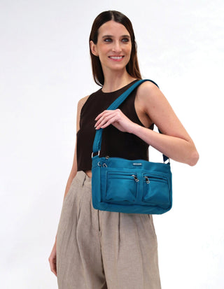 Crossbody bag Turquoise / Nylon PC 3268 TURQ Pierre Cardin  Nylon Anti-Theft Cross Body Bag in Turquoise