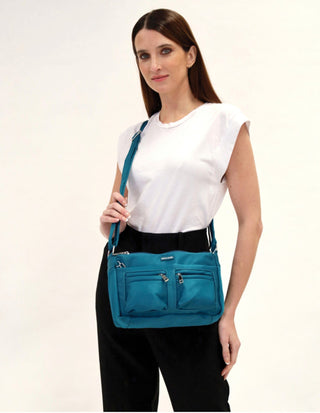 Crossbody bag Turquoise / Nylon PC 3268 TURQ Pierre Cardin  Nylon Anti-Theft Cross Body Bag in Turquoise