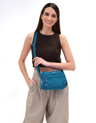 Crossbody bag Turquoise / Nylon PC 3269 TURQ Pierre Cardin Nylon Anti-Theft Cross Body Bag in Turquoise