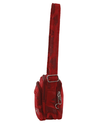Crossbody bag Wine-Camo / Nylon PC 3269 WINE-CAMO Pierre Cardin Nylon Anti-Theft Cross Body Bag in Wine-Camo