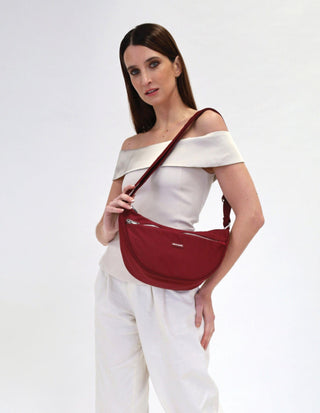 Crossbody bag Wine / Nylon PC 3942 WINE Pierre Cardin Nylon Anti-Theft Crossbody Bag in Wine