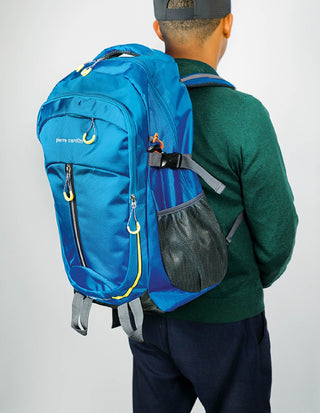Backpack Blue / Ripstop Nylon PC 3851 BLUE Pierre Cardin Nylon Travel & Sport Large Backpack in Blue