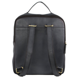 Backpack Black / Leather PC 2808 BLK Pierre Cardin Rustic Leather Business Backpack/Computer Bag in Black