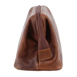 Organiser Bag Cognac / Leather PC 2803 COGN Pierre Cardin Rustic Leather Toiletry Bag in Cognac