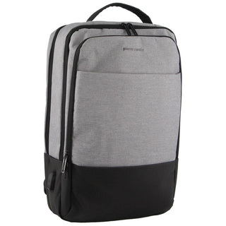 Backpack Grey / Nylon PC 3624 GREY-BLK Pierre Cardin Travel & Business Backpack with Built-in USB Port in Grey
