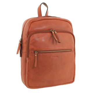 Backpack Cognac / Leather PC 3332 COGN Pierre Cardin Vintage Leather Laptop Backpack in Cognac