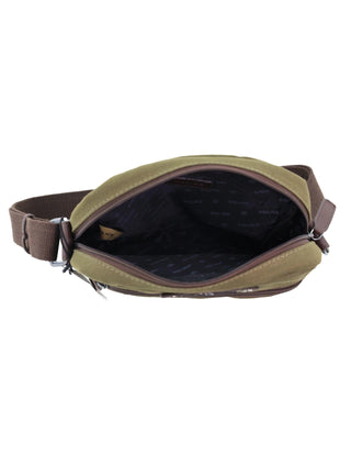Laptop & Business bags Dark Olive / Vegan Leather/Canvas POL 35 DKOLIVE Police Rustic Canvas Messenger Business Bag in Dark Olive