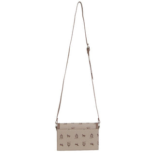 Crossbody Bag Beige / Canvas Print/Leather Trim PC 3847 BEIGE Pierre Cardin Canvas Print/Leather Trim Flap Cross Body Bag in Beige
