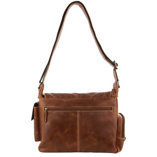 Billy The Kid Men's Genuine Leather Messenger Bag in Cognac