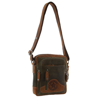 Billy The Kid Olive Leather Crossbody Bag in Cognac