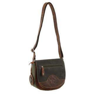 Billy The Kid Ladie's Olive Leather Crossbody Bag in Cognac