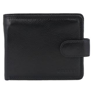 Milleni Leather Men's Tab Wallet in Black