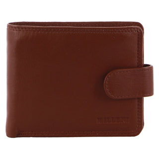 Milleni Leather Men's Tab Wallet in Tan