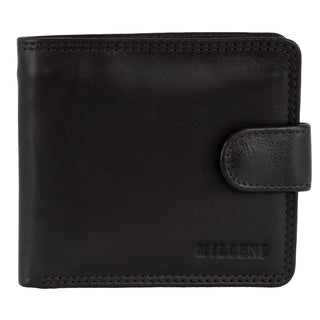 Milleni Leather Men's Tab Wallet in Black