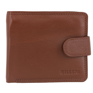 Milleni Leather Men's Tab Wallet in Tan