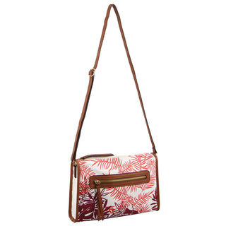 Milleni Floral Cross-Body Bag in Red