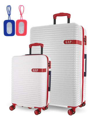 GAP White Hard Shell LARGE and CABIN 2-Piece Set + Luggage Tag