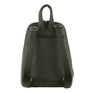 Milleni Ladies Leather Twin Zip Backpack  in Grape Leaf