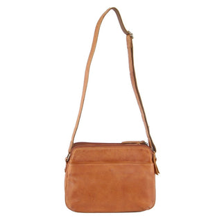 Milleni Ladies Nappa Leather Crossbody Bag in Cognac