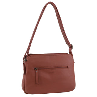 Milleni Ladies Nappa Leather Cross-Body Bag in Rose