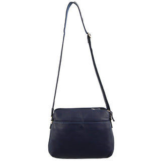 Milleni Ladies Nappa Leather Crossbody Bag in Navy