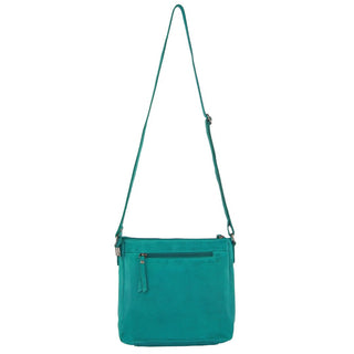 Milleni Ladies Nappa Leather Crossbody Bag in Turquoise