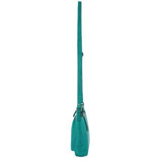 Milleni Ladies Nappa Leather Crossbody Bag in Turquoise